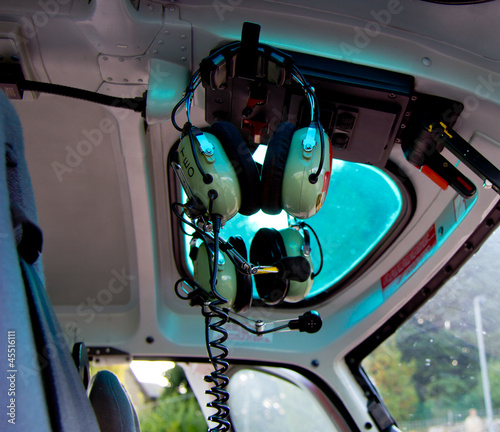 Fotoboard na płycie Pilot helikoptera słuchawki