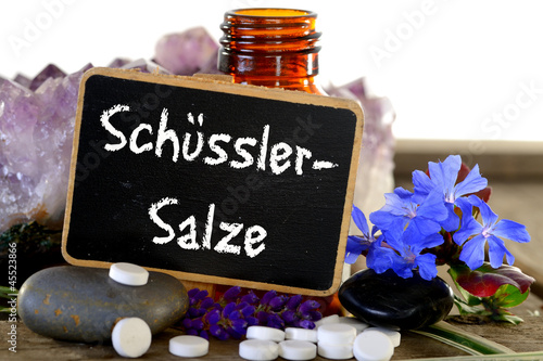 Jalousie-Rollo - Schüsslersalze mit Tafel und Blüten (von Gerhard Seybert)