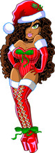 Sexy African American Christmas Girl