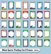 Vector Set: Retro Mixed Sport Trading Card Picture Frames