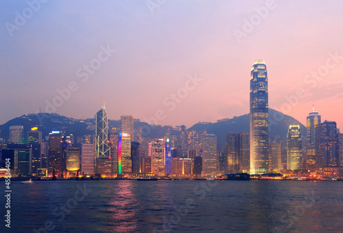 Tapeta ścienna Hongkong Wiktorii rano portu