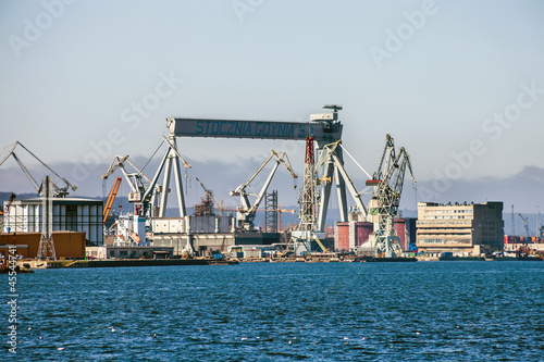 Fotoboard na płycie Suwnica bramowa w stoczni gdynia, polska.