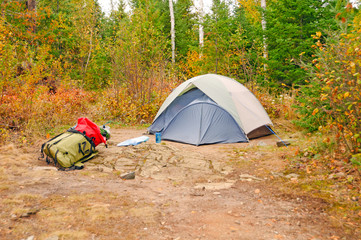 fall campsite in the wilds