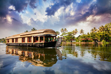 House Boat In Backwaters