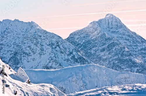 Board z aluminiowym obramowaniem Piękne tatry w zimie.