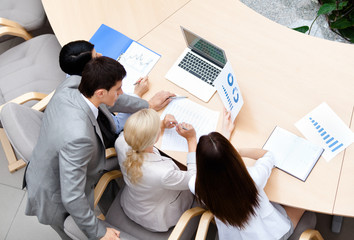 Wall Mural - Business people at the meeting discuss current issues