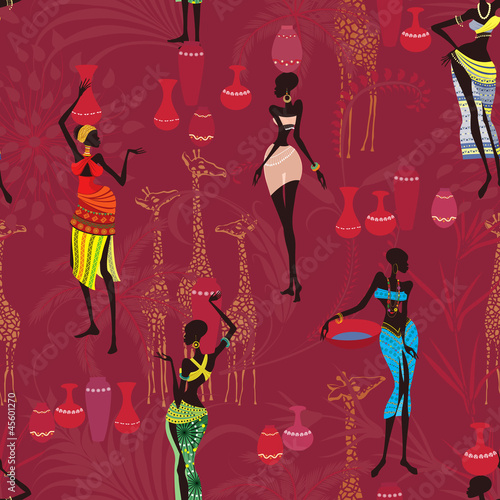 Fototapeta na wymiar Background with african women