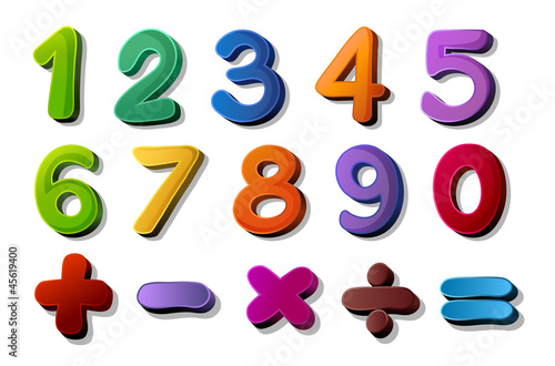 Naklejka - mata magnetyczna na lodówkę numbers and maths symbols