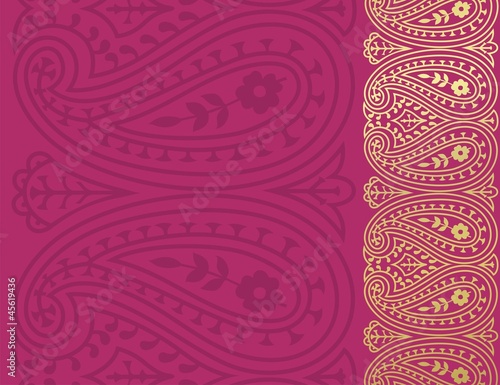 Tapeta ścienna Paisley kwiatowy wzór, wesele szablon projektu, Indie