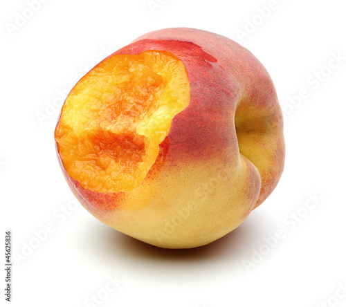 bitten peach Stock Photo | Adobe Stock