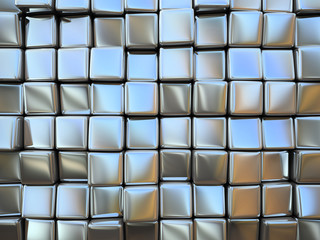 Abstract pattern of  square metal pieces