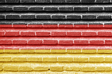 Wall Mural - Germany flag on an old brick wall