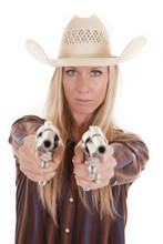 Cowgirl Points Two Pistols