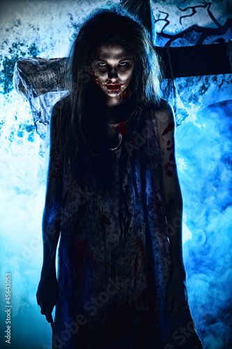 Fotoboard na płycie Kobieta zombie
