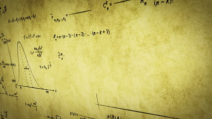 Wall Mural - math physics formulas on old paper panning loop