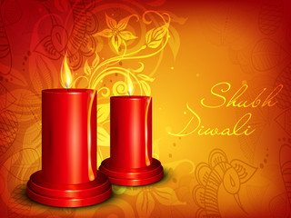 Sticker - Greeting card for Diwali celebration in India. EPS 10.