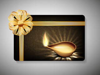 Sticker - Gift card for Deepawali or Diwali festival in India. EPS 10.