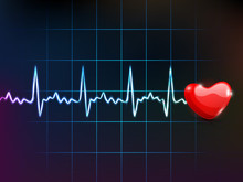 Cardiogram With Red Heart Shape, Medical Background. EPS 10.
