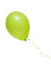 Hellgrüne Ballon mit Band freigestellt