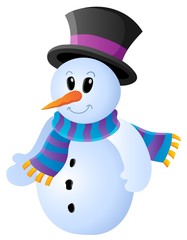 Wall Mural - Winter snowman theme image 1