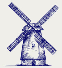 Windmill. Doodle Style
