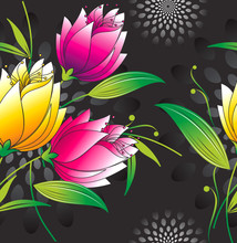 Seamless Vector Floral Wallpaper