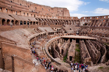 Coliseum - Inside View With Tourists -  Roma - Italy