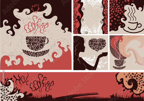 Fototapeta do kuchni Set of coffee backgrounds