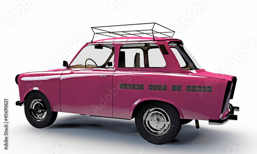 Tapeta ścienna na wymiar old pink car