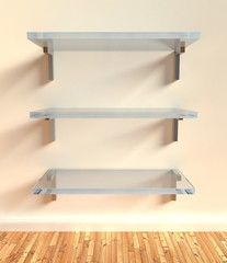 Wall Mural - 3d modern interior, empty shelf