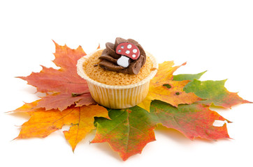 Sticker - Herbstlicher Cupcake