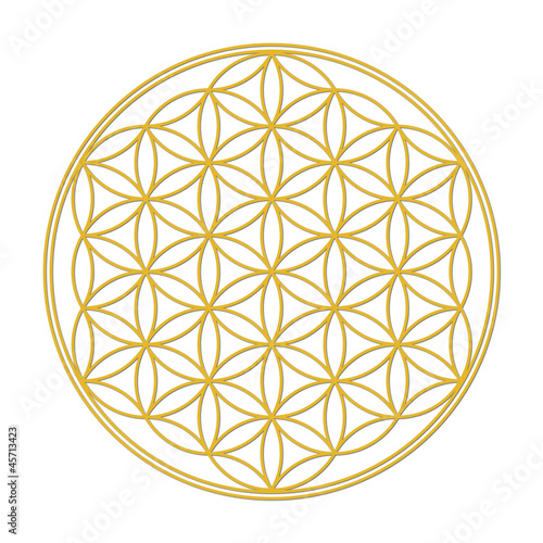 Blume des Lebens Gold mit Schatten