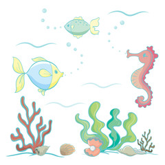 Fotoroleta roślina kreskówka zwierzę woda koral