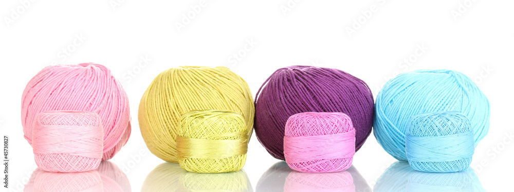 Knitting yarn isolated on white