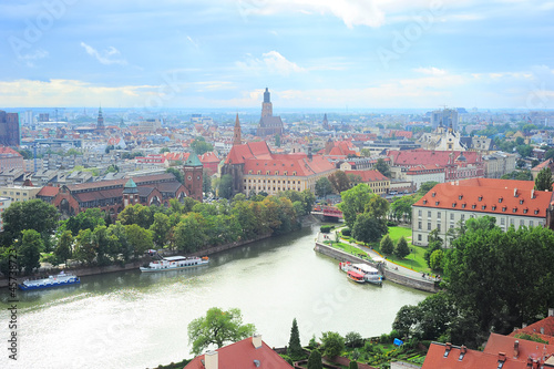 Plakat na papierze fotorealistycznym Wroclaw skyline