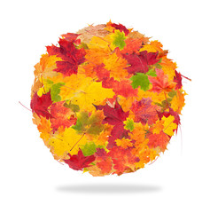 Wall Mural - Abstract autumn ball isolated on white background