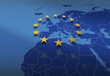 Europa *** Karte mit EU-Sternenbanner