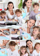 © auremar - Baby-sitter and little girls doing homework