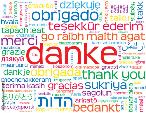 Tapeta ścienna na wymiar "DANKE" Karte (Vielen Dank Freundlichkeit Frieden Schön Sehr)