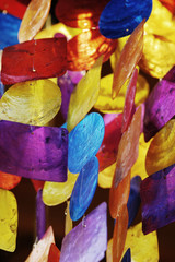 Colourful garland at the christmas market