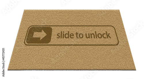 Slide To Unlock Doormat Buy This Stock Illustration And