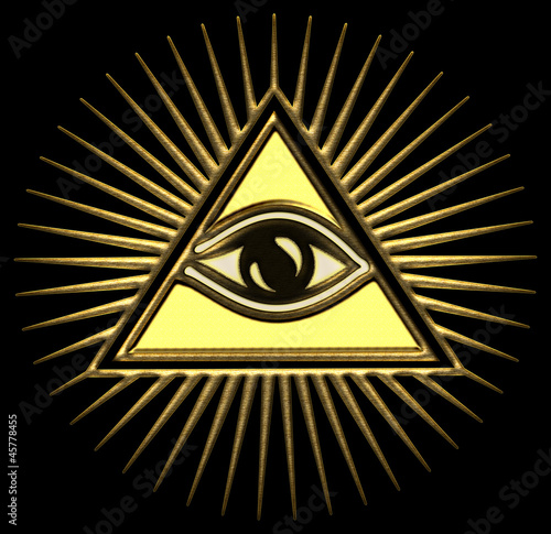Doppelrollo mit Motiv - Allsehendes Auge Gottes - Pyramide - Trinität (von Anne Mathiasz)