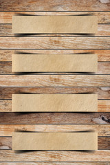 Aufkleber - Brown paper craft stick on wooden background