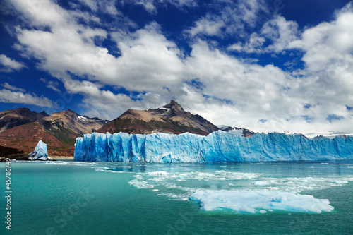 Board z aluminiowym obramowaniem Lodowiec Perito Moreno, jezioro argentino, Patagonia, Argentyna