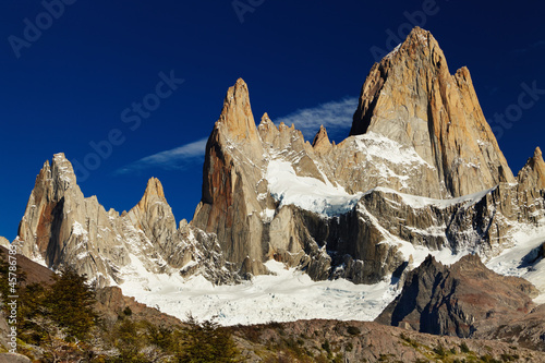 Board z aluminiowym obramowaniem Mount fitz roy, patagonia, argentyna