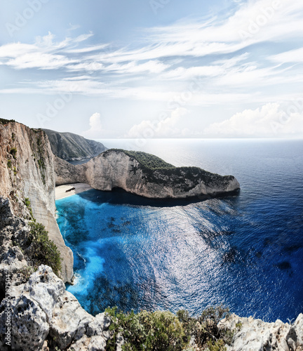 Plakat na papierze fotorealistycznym Navagio in zakynthos, grecja