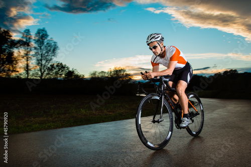 Fotoboard na płycie Triathlete na rowerze