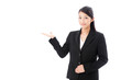 © taka - asian businesswoman on showing white background