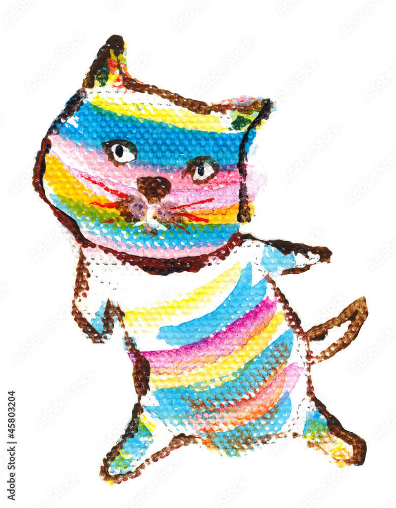 ポーズをする虹色の猫 の Stock イラスト | Adobe Stock