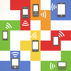 Aufkleber - Abstract style modern and vintage mobile gadgets